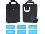 TechProtectus 9.7"-12" Water Resistant Vertical Laptop Sleeve, Shock-Absorbing, Black (TP-BK-VR11)