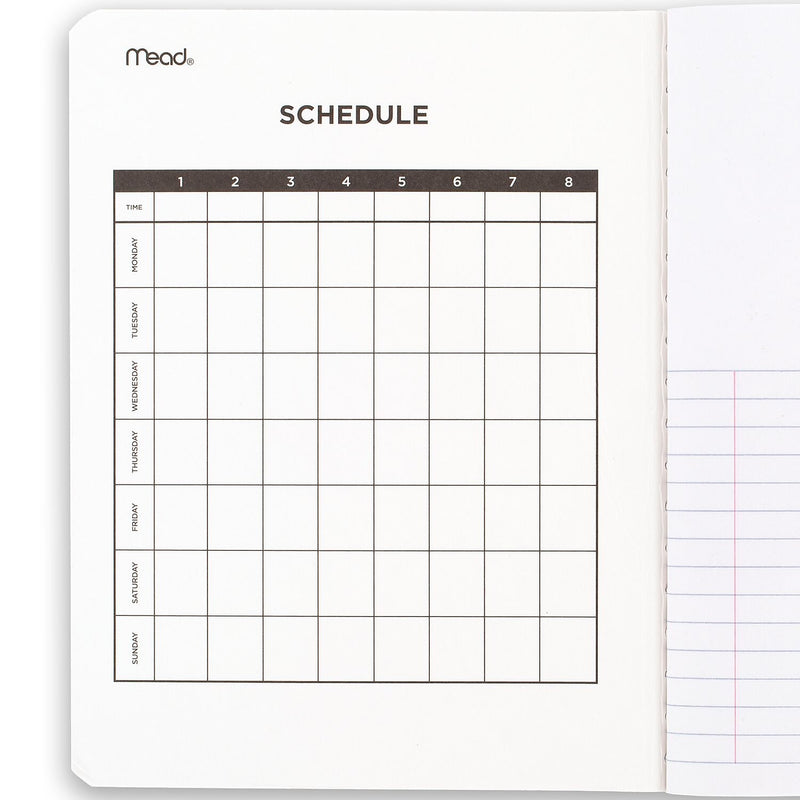 Mead Square Deal 1-Subject Composition Notebooks, 7.5" x 9.75", Wide Ruled, 100 Sheets, Black (09920)