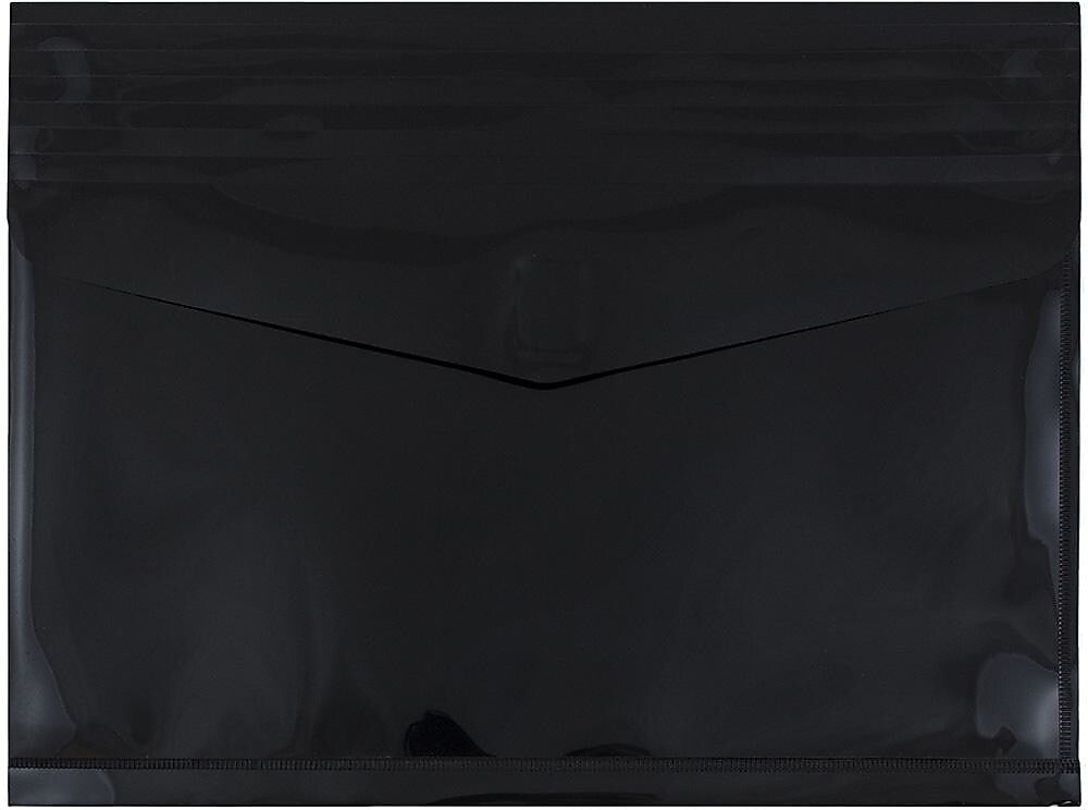 JAM Paper Premium Plastic Document File, Letter, Black, 3/Pack (218V2BLX3)