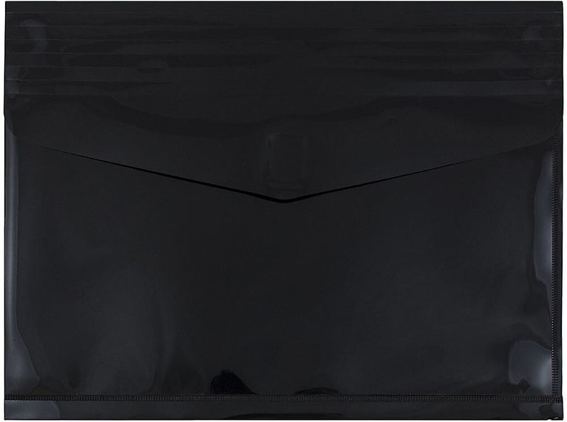 JAM Paper Premium Plastic Document File, Letter, Black, 3/Pack (218V2BLX3)