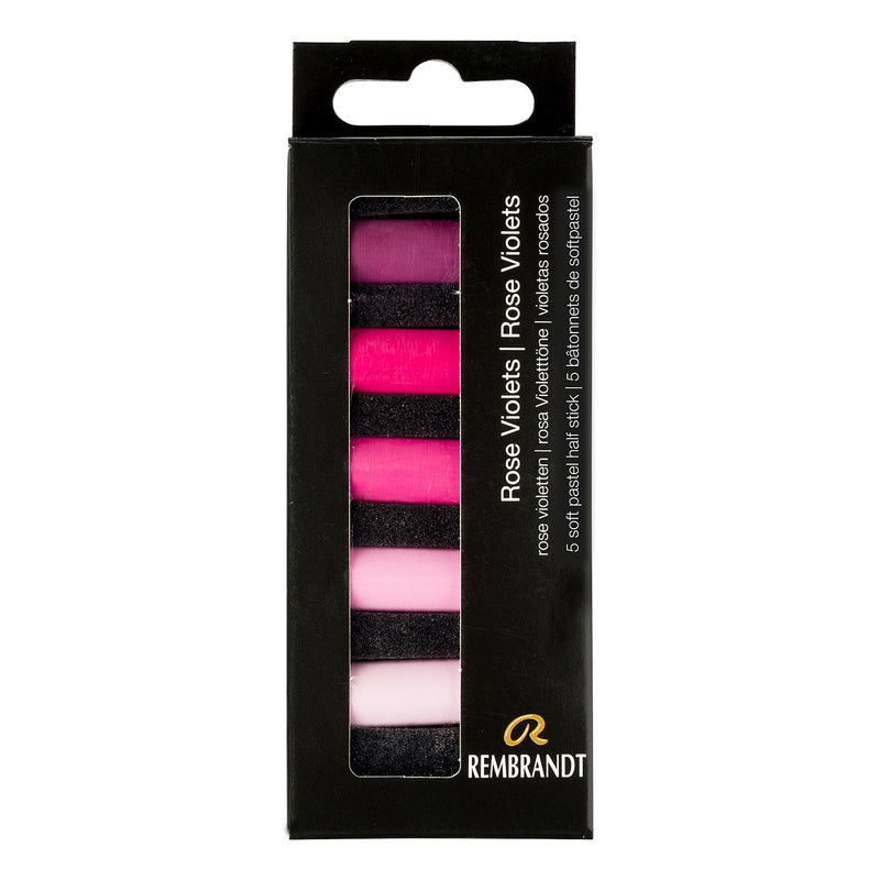 Rembrandt Soft Pastels Micro Sets, Rose Violets, 5/Set, 3 Sets/Bundle (RBX31820505-3)