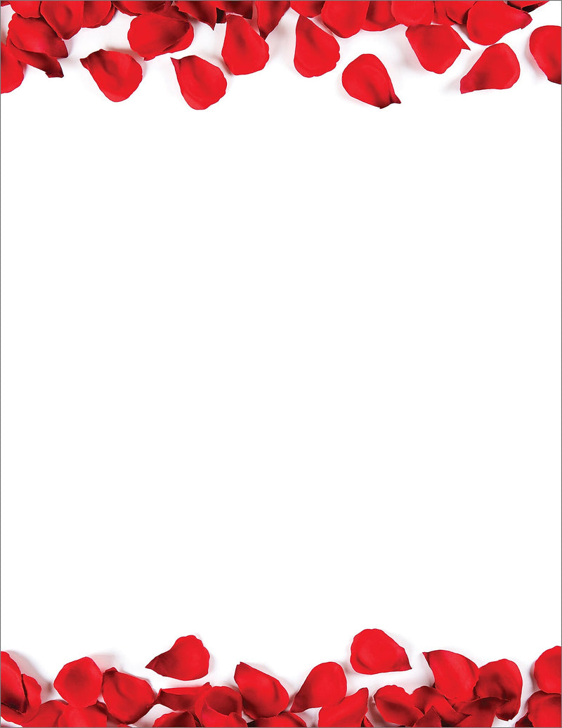 Great Papers Red Rose Petals Elegance Everyday Letterhead, Multicolored, 50 Sheets/Pack (2025006)