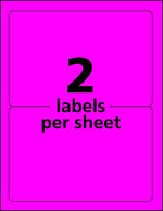 Avery Laser Shipping Labels, 5 1/2" x 8 1/2", Neon Magenta, 200 Labels/Box (5948)