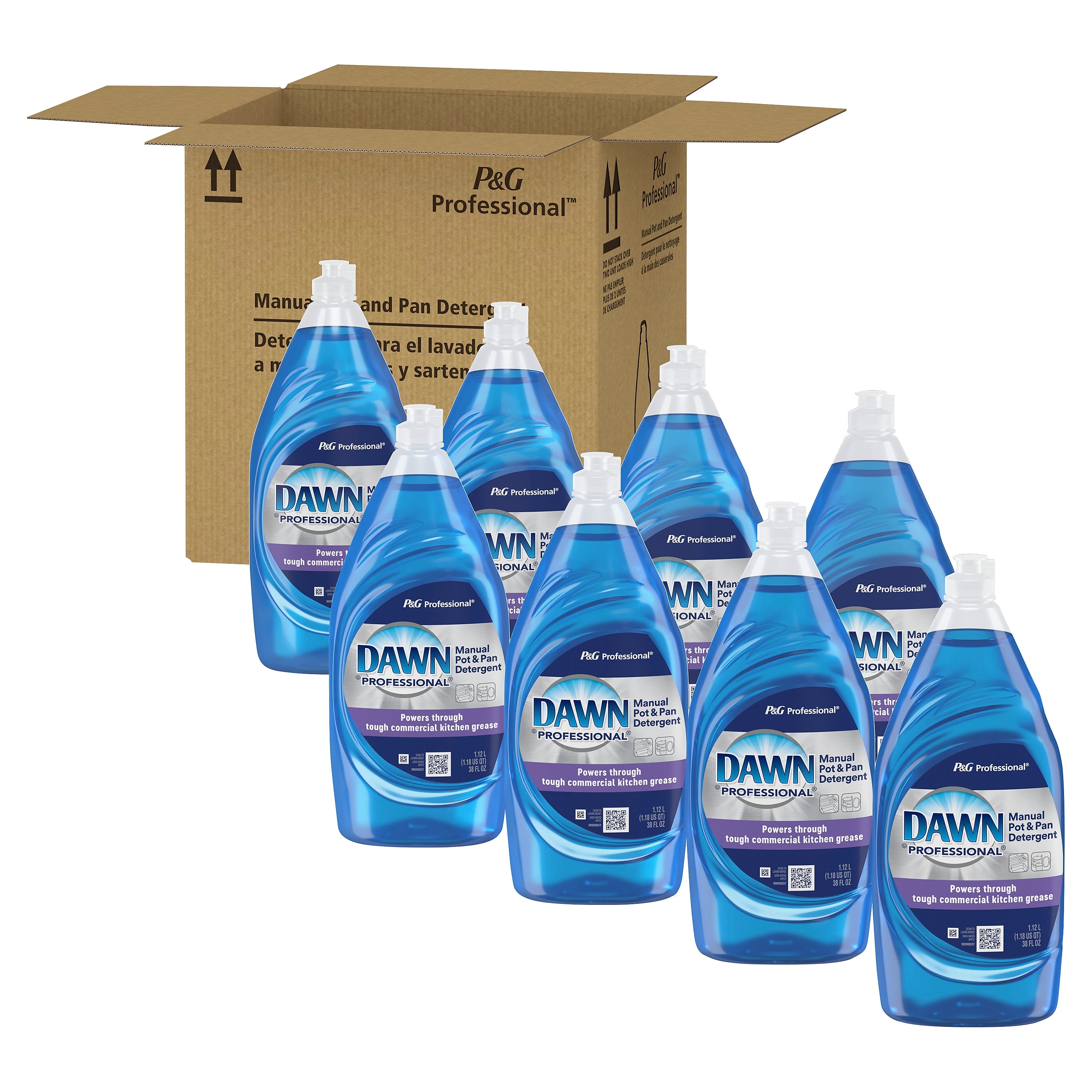 Dawn Professional Manual Pot & Pan Liquid Dish Soap, Original Scent, 38 fl. oz., 8/Carton (45112CT)
