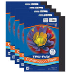 Tru-Ray 9" x 12" Construction Paper, Black, 50 Sheets/Pack, 5 Packs/Bundle (PAC103029-5)