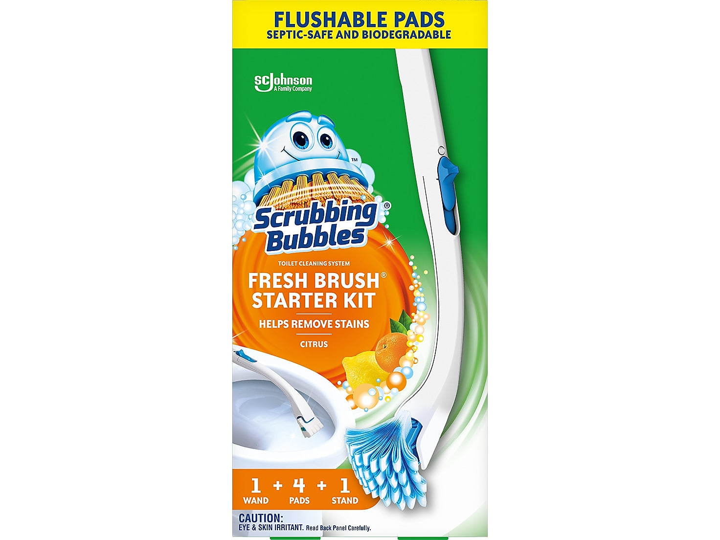 Scrubbing bubbles Fresh Brush Toilet Cleaning System Starter Kit, Citrus Scent (301822)