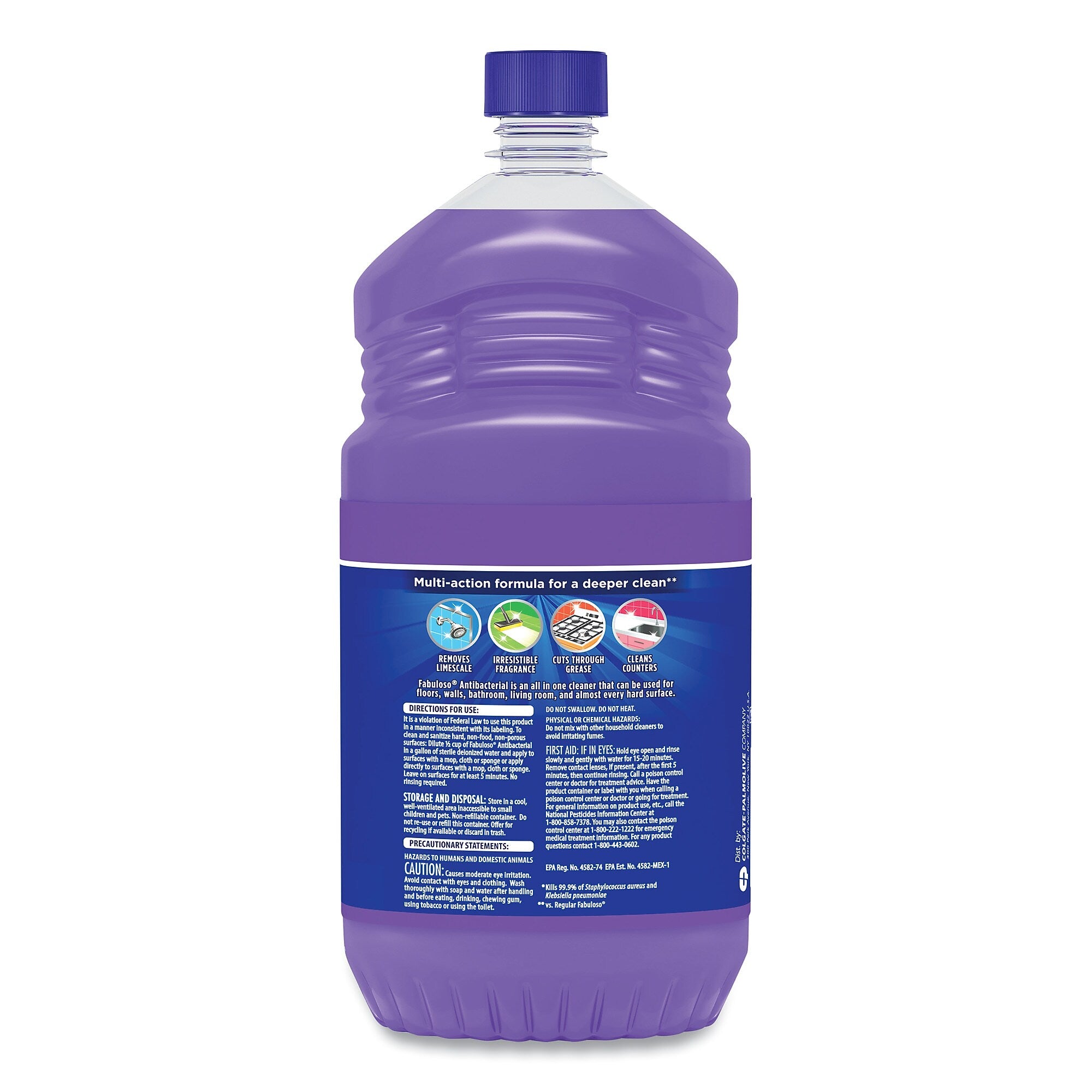 Fabuloso Antibacterial Multi-Purpose Cleaner, Lavender Scent, 48 oz Bottle, 6/Carton  (CPC98573)