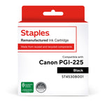 Staples Remanufactured Black Standard Yield Ink Cartridge Replacement for Canon PGI-225BK (TR4530B001/ST4530B001)