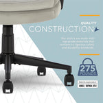 Click365 Ergonomic Velvet Swivel Executive Chair, Gray (CCHR10024C)