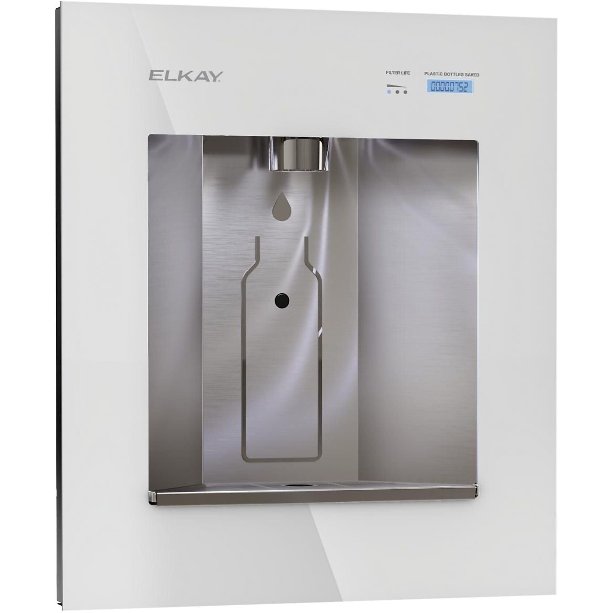 Elkay ezH2O Liv Recessed Hands Free Bottle Filling Station, Refrigerated and Filtered (LBWD06WHK)