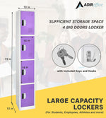 AdirOffice 72"H 4-Tier Purple Storage Locker (ADI629-204-PUR-DL)