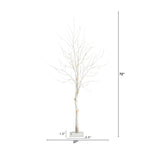 Nearly Natural 6-ft Pre-Lit Artificial White Birch Tree with 90 White LED Lights (T4931)