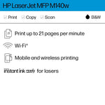 HP LaserJet MFP M140w Wireless Black & White All-in-One Laser Printer, Scanner, Copier, Best for Home Office (7MD72F)