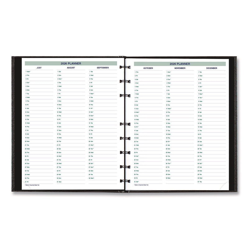 2026 Blueline Plan and Link 9.06" x 11" Weekly Planner, Faux Leather Cover, Black (REDC595081T)