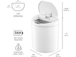 Nine Stars Plastic Sensor Trash Can, 2.1-Gallon, White (DZT-8-29)