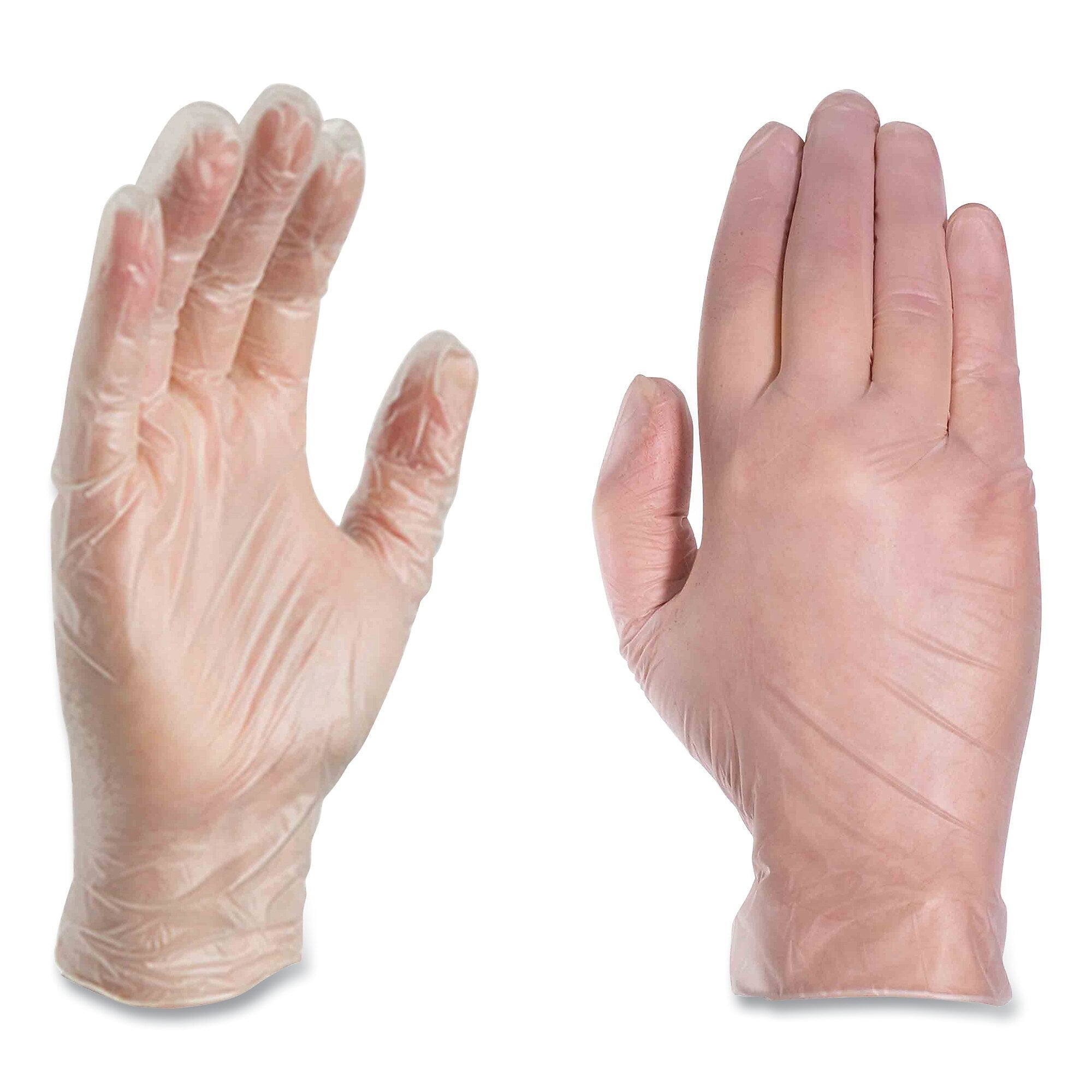 X3 by AMMEX Industrial Vinyl Gloves, Powder-Free, 3 mil, X-Large, Clear, 100/Box, 10 Boxes/Carton