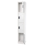 AdirOffice 72"H 4-Tier White Storage Locker (ADI629-204-WHI-DL)