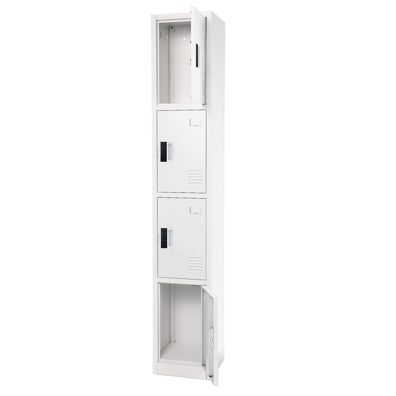 AdirOffice 72"H 4-Tier White Storage Locker (ADI629-204-WHI-DL)