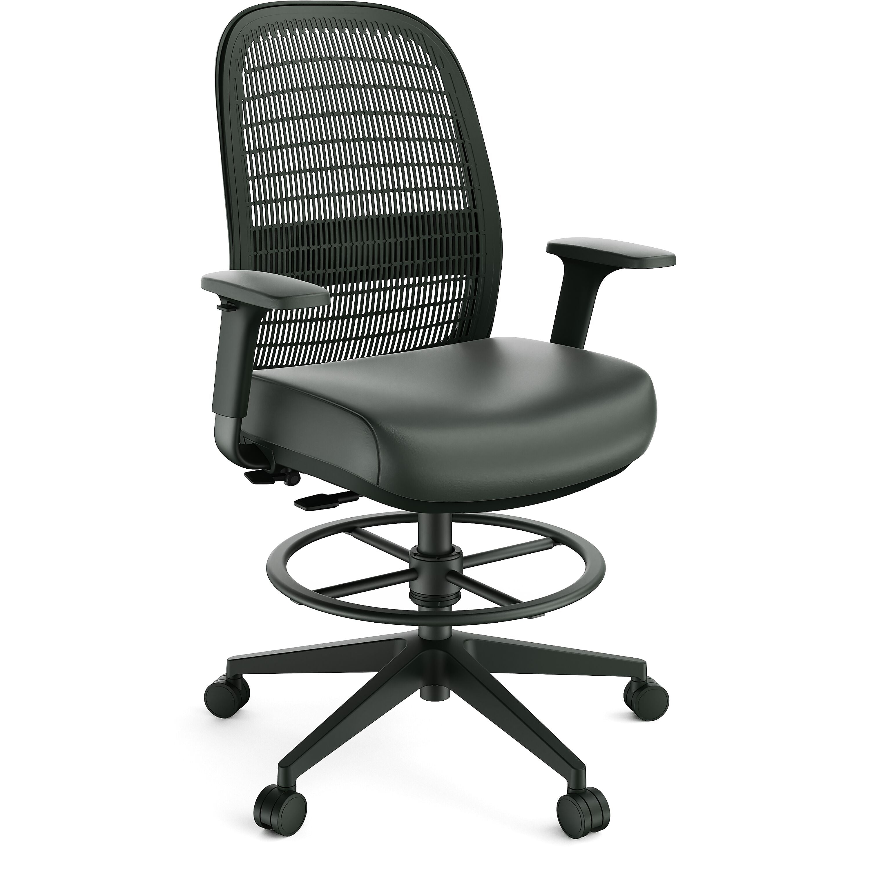 Workplace2.0 Health™ Bedford Polyurethane/Nylon Task Stool, Black (WP62575)