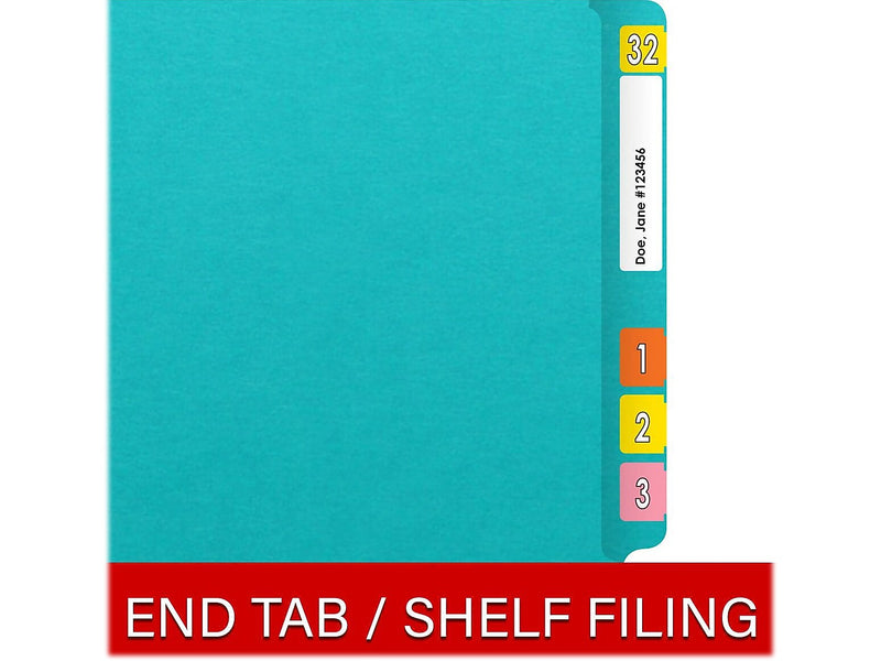 Medical Arts Press Heavy-Duty End Tab File Folder, Straight Cut, Letter-Size, Light Blue, 40/Box (S-09458-LBL)