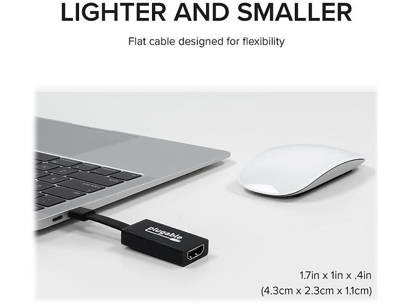 Plugable USB C to HDMI Video Adapter, Male to Female, Black (USBC-THDMI)