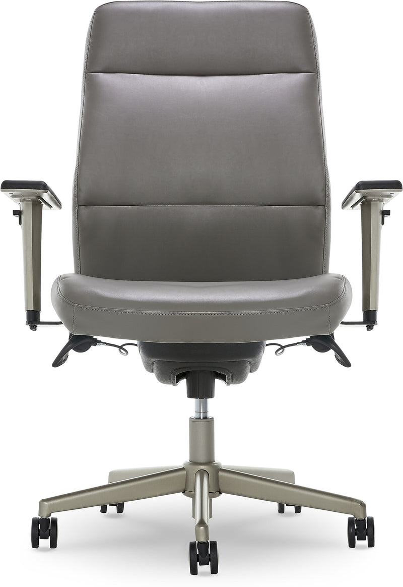 La-Z-Boy Baylor Ergonomic Faux Leather Swivel Executive Chair, Gray (CHR10085C)