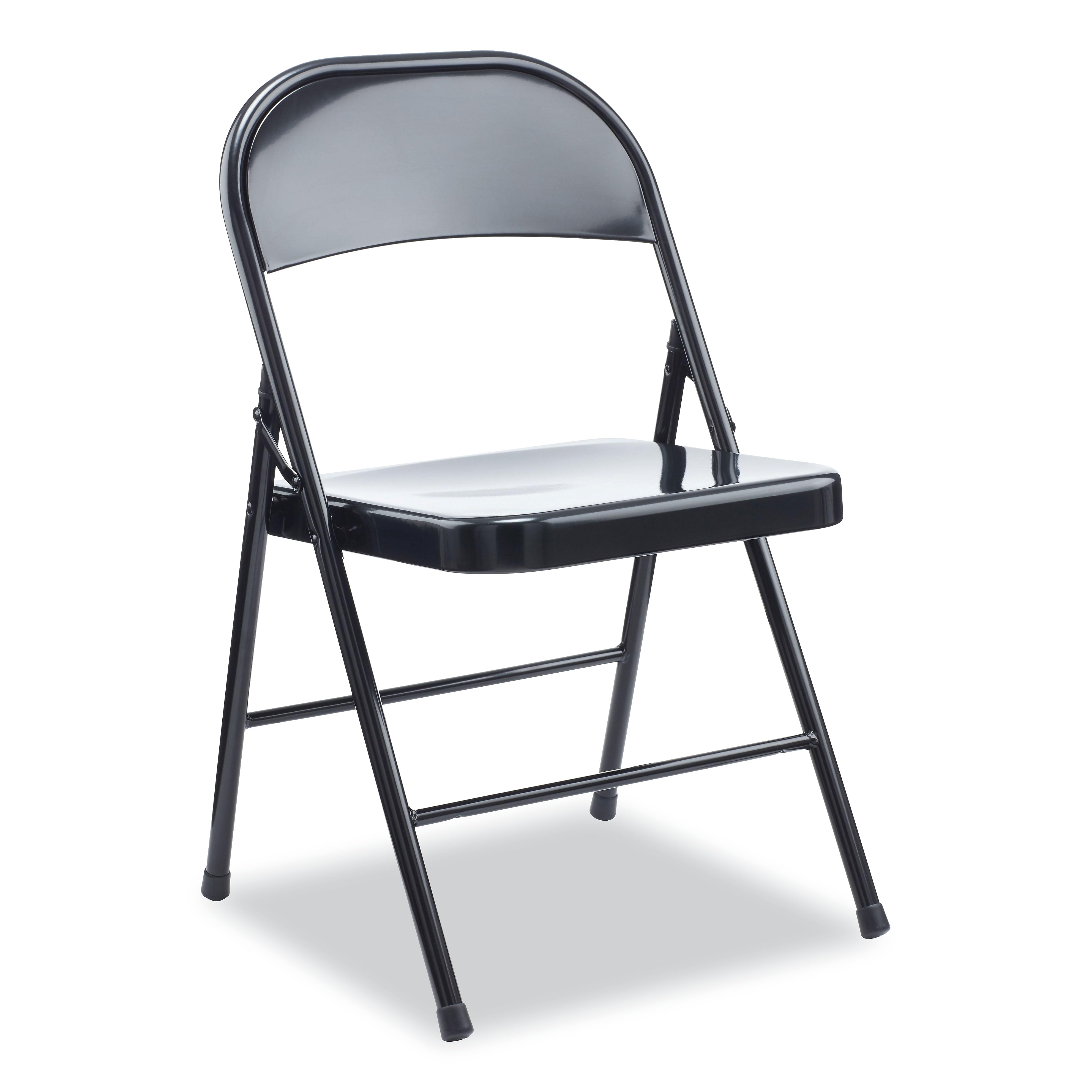 Alera Metal Office Folding Chair, Black, 4/Carton (ALECA941)