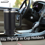 Brentwood Geojug Stainless Steel Double Walled Tumbler Cup, 40 oz., Black (CMB-1200BK)