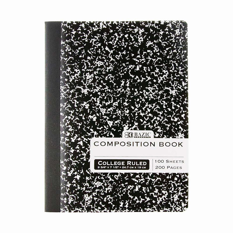 Bazic 1-Subject Composition Notebooks, College Ruled, 100 Sheets, Multicolor, 12/Bundle (BAZ5050-12)