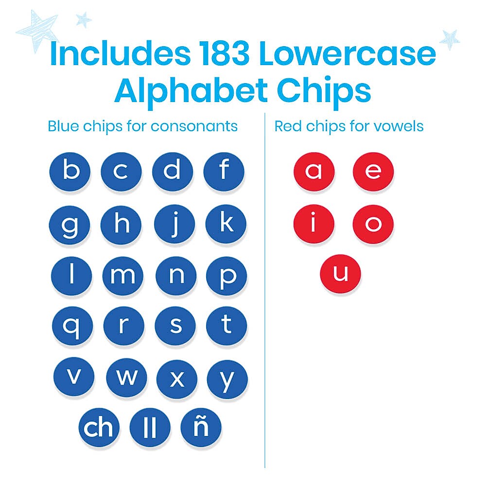 hand2mind Spanish Lowercase Alphabet Chips (94473SP)