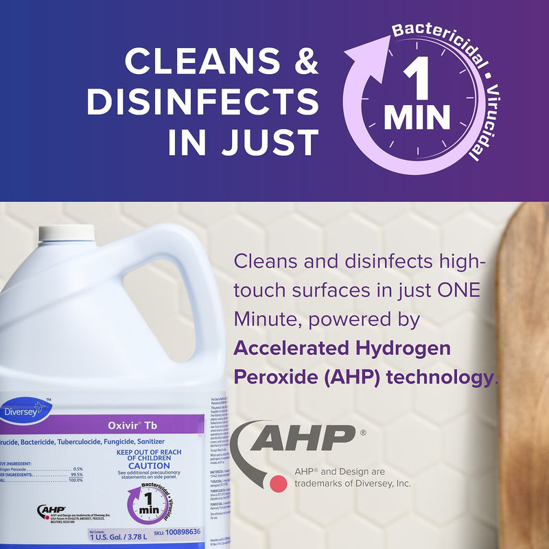 Oxivir Tb General Disinfectant Cleaner, Hydrogen Peroxide, 128 oz., 4/Carton (100898636)
