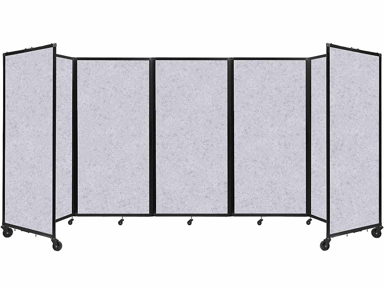 Versare The Room Divider 360 Freestanding Folding Portable Partition, 72"H x 168"W, Marble Gray SoundSorb Fabric (1932101)