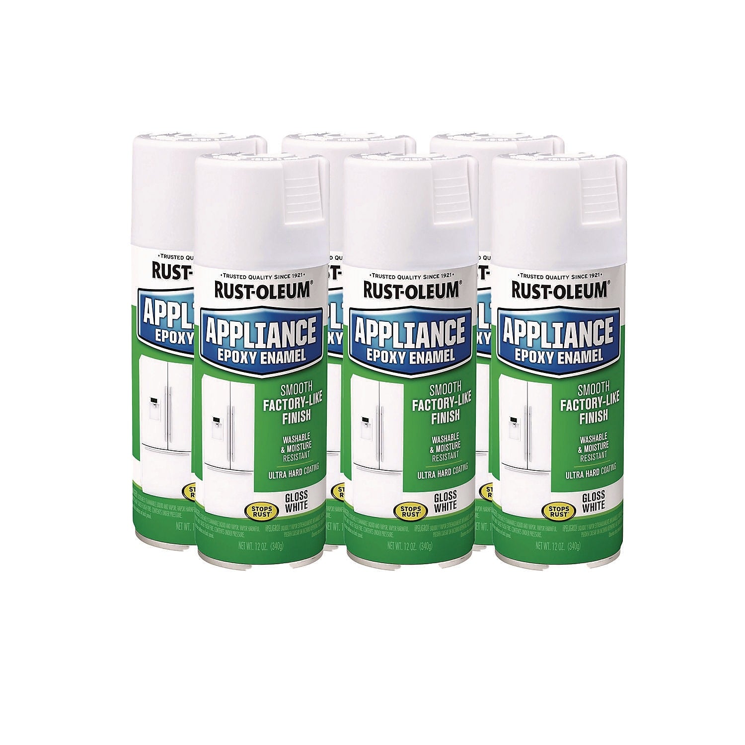 Rust-Oleum Specialty Appliance Epoxy Spray Paint, Gloss White, 12 oz., 6/Carton (7881830)