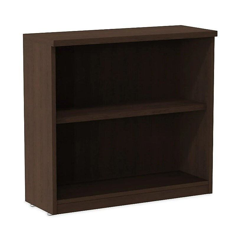 Alera Valencia Series 29.5"H 2-Shelf Bookcase with Adjustable Shelf, Espresso (ALEVA633032ES)
