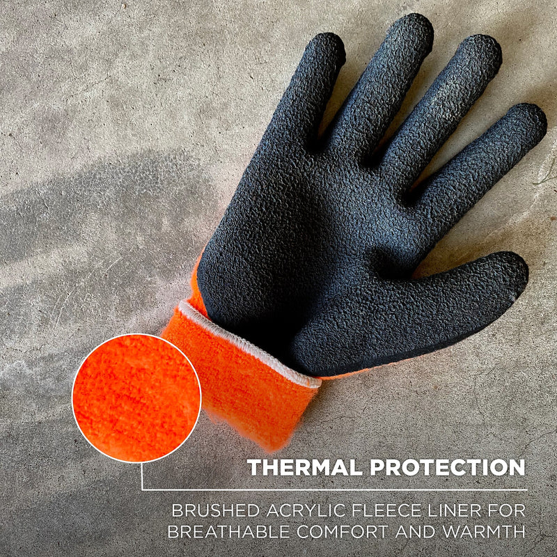 Ergodyne ProFlex 7401 Latex Coated Cold Resistant Gloves, XL, Orange, 1 Pair (17625)