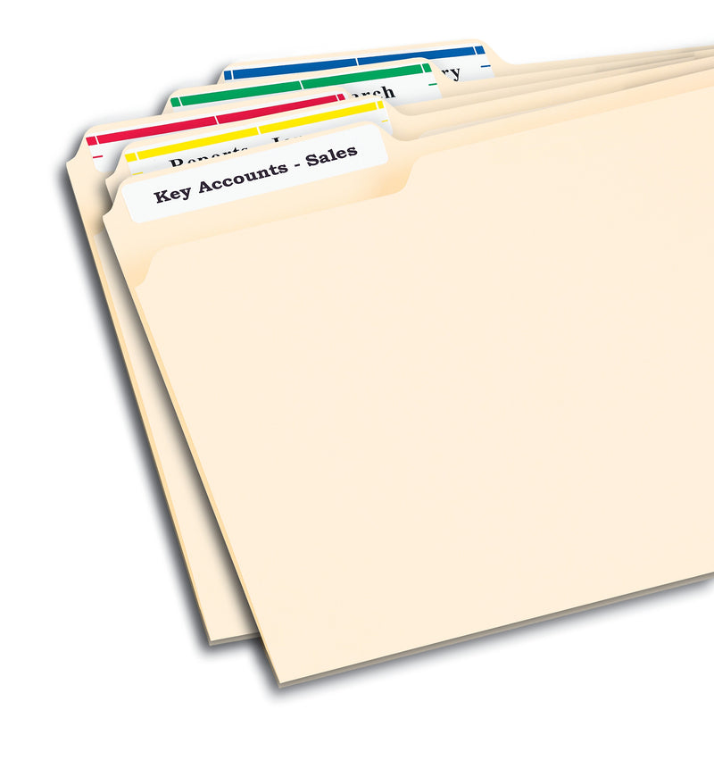 Avery TrueBlock Laser/Inkjet File Folder Labels, 2/3" x 3-7/16", Assorted Colors, 750 Labels/Pack (5266)