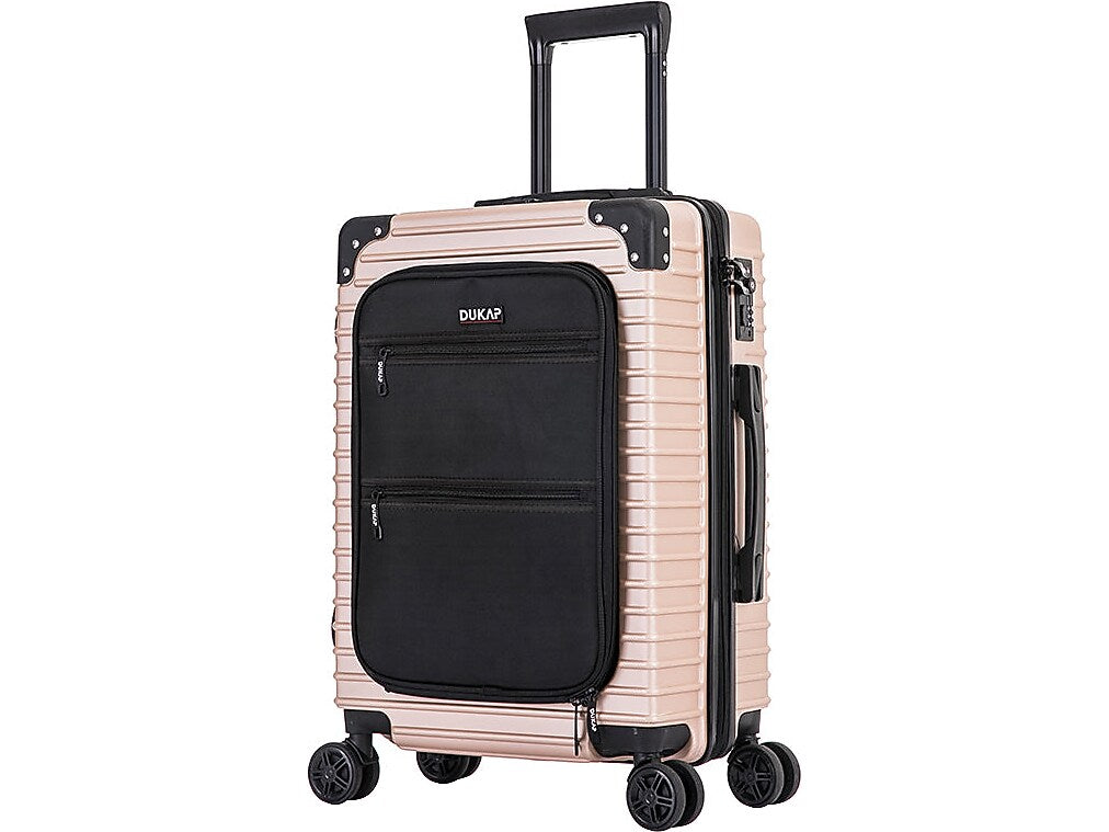 DUKAP Tour 20" Hardside Carry-On Suitcase, 4-Wheeled Spinner, TSA Checkpoint Friendly, Champagne (DKTOU00S-CHA)