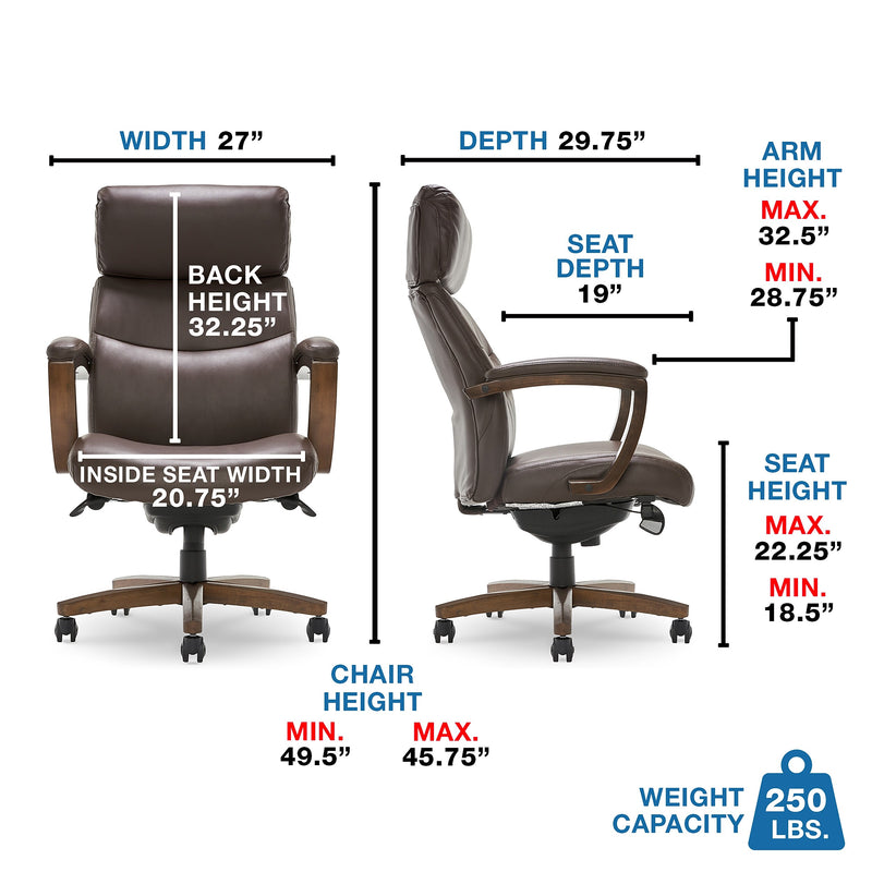La-Z-Boy Greyson Ergonomic Bonded Leather Swivel Executive Chair, Brown (CHR10086C)