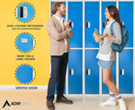 AdirOffice 72"H 2-Tier Blue Storage Locker (ADI629-202-BLU-DL)