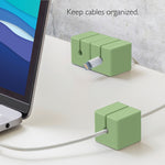 Function101 Cable Blocks, Magnetic Cable Organizers, Green, 3/Pack (F101-CBXR3)