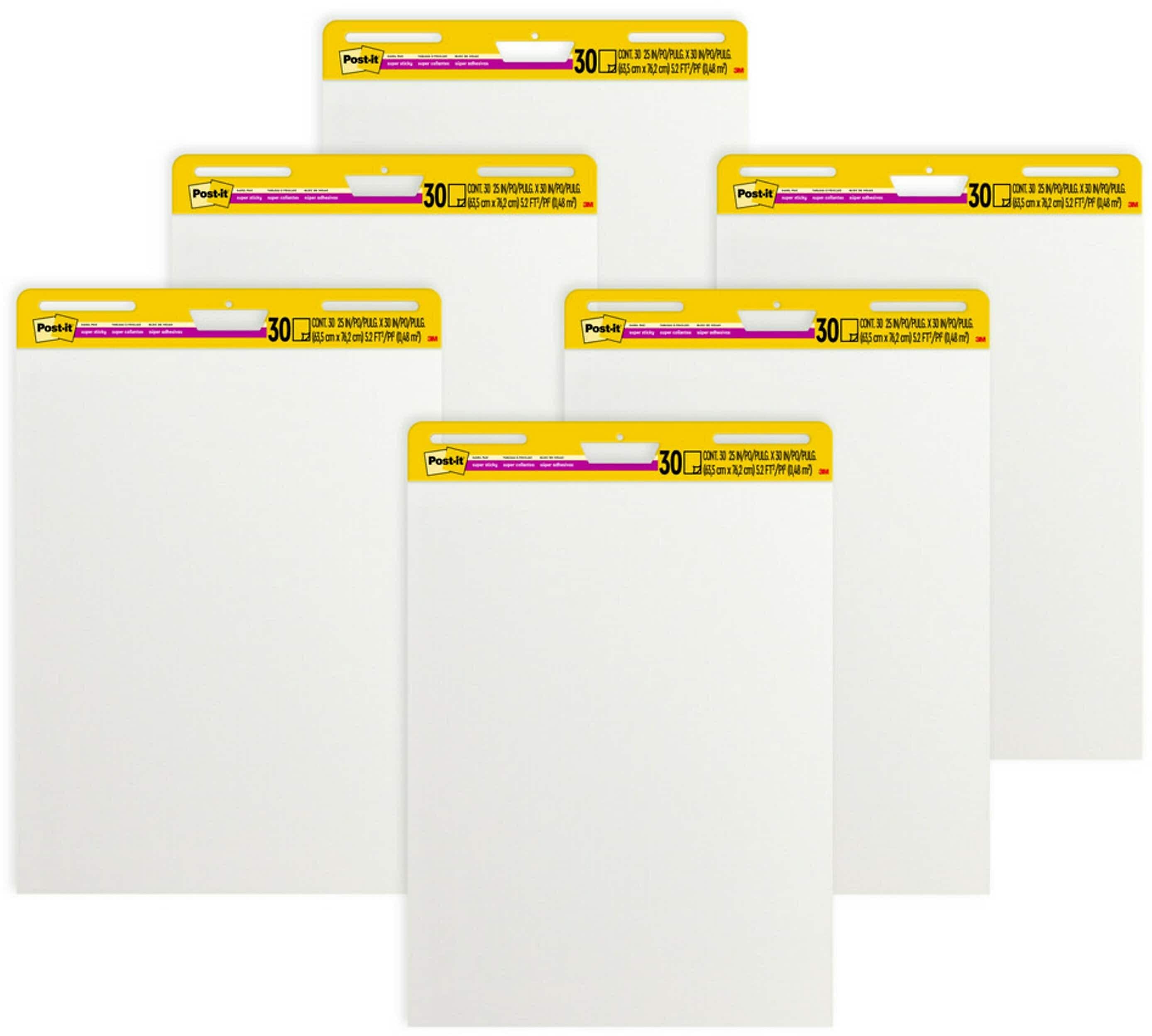 Post-it Super Sticky Easel Pad, 25" x 30", 30 Sheets/Pad, 6 Pads/Pack (559-VAD-6PK)