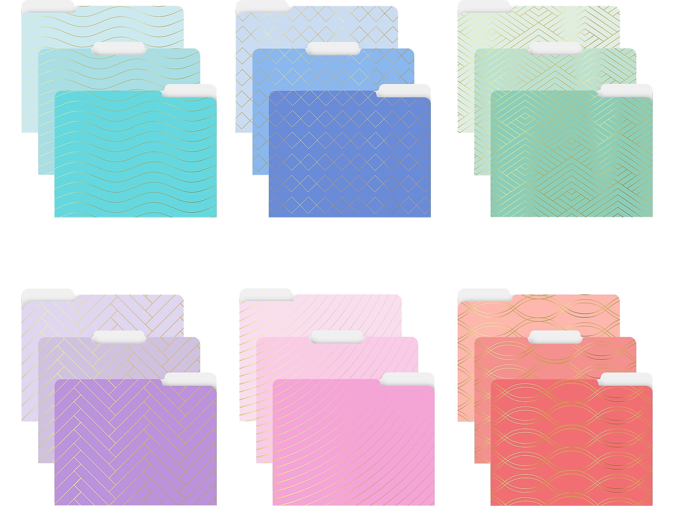 Better Office Heavy-Duty File Folders, 1/3-Cut Tab, Letter Size, Paper Stock, Ombre Rainbow, 18/Pack (80030-18PK)
