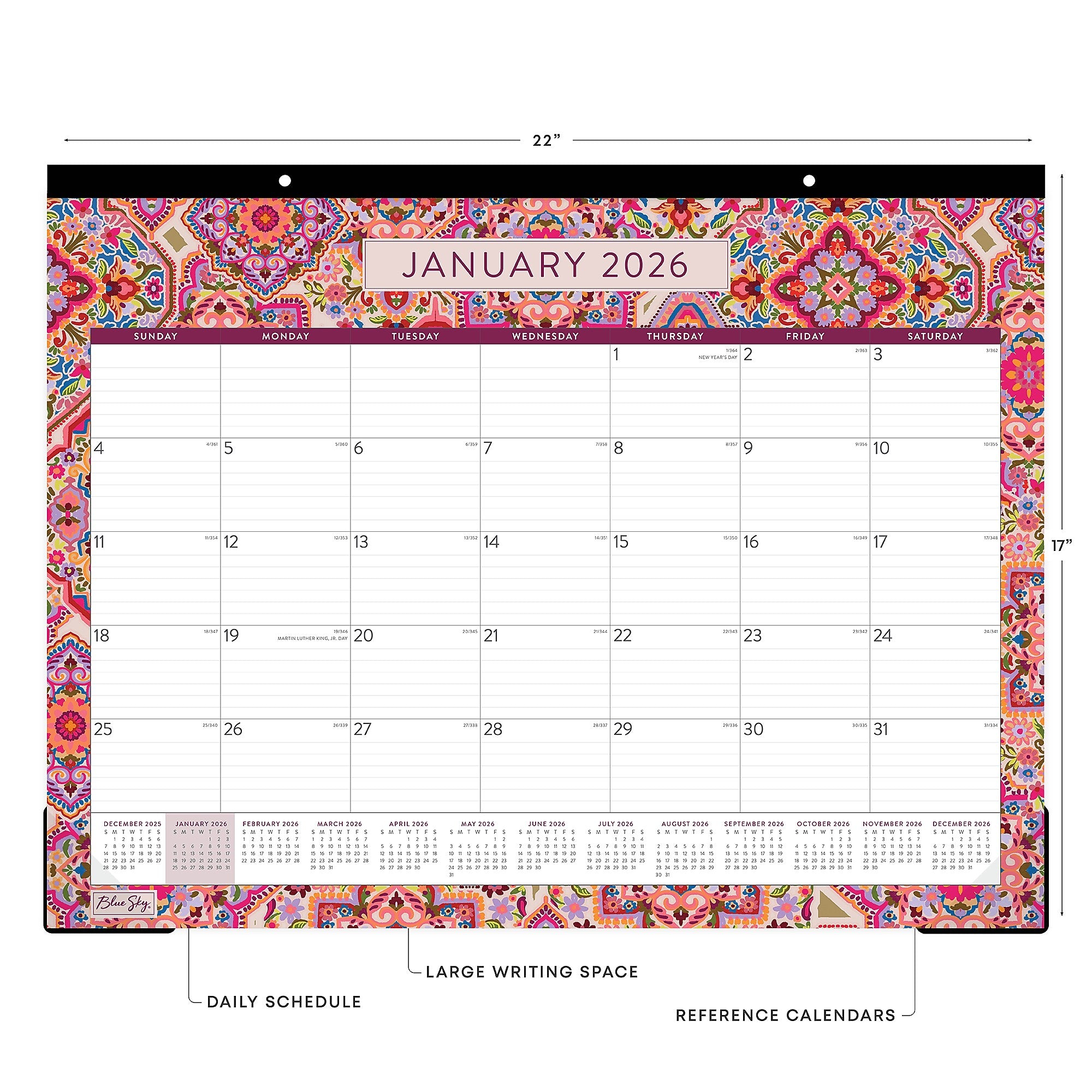 2026 Blue Sky Amalia 22" x 17" Monthly Desk Calendar (148773-26)