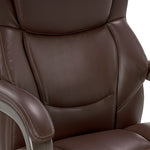 La-Z-Boy Delano Ergonomic Leather Executive Big & Tall Chair, 400 lb. Capacity, Chocolate Brown/Gray (CHR10045C)