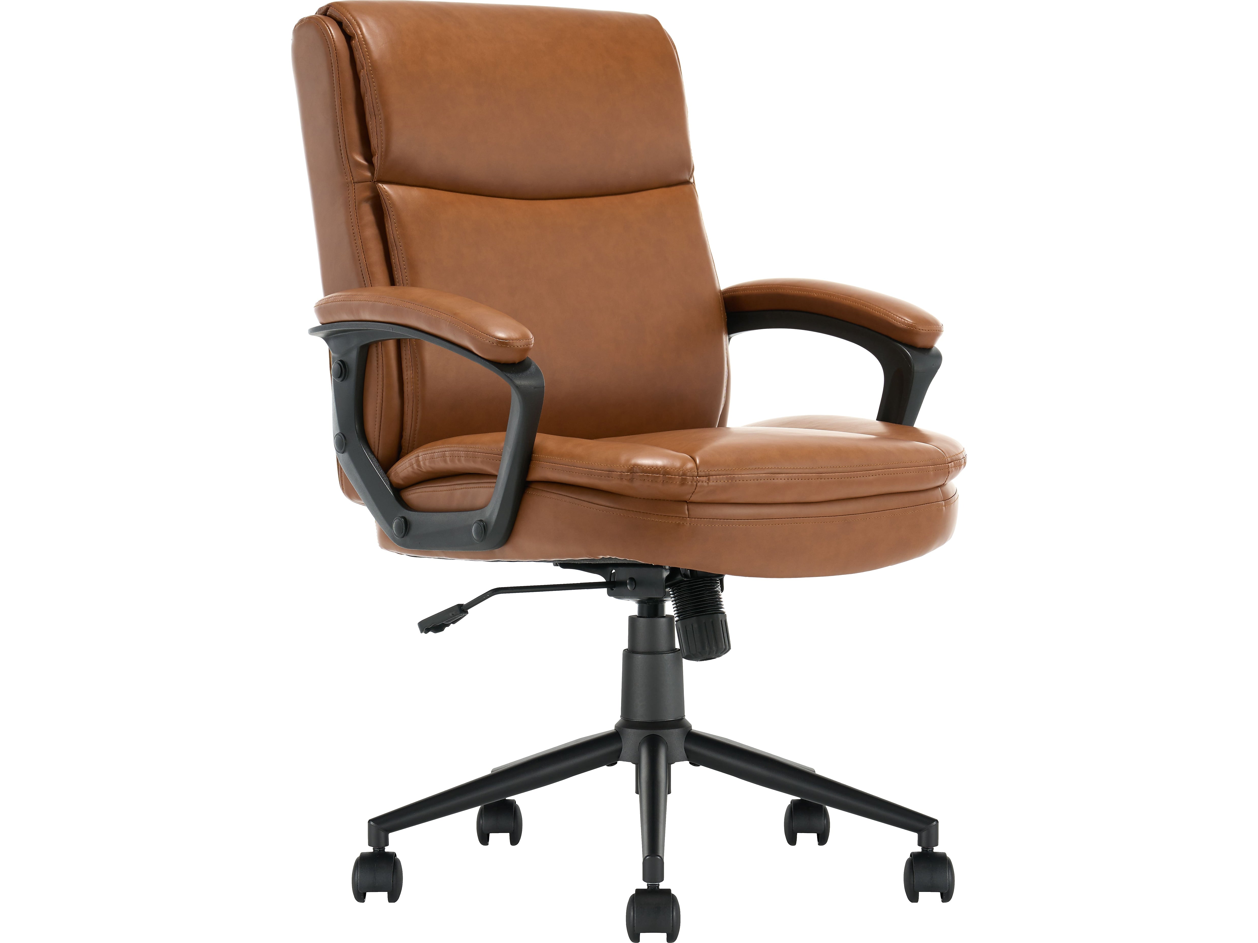 Click365 Transform 2.0 Ergonomic Bonded Leather Swivel Desk Chair, Cognac (CCHR10007A)