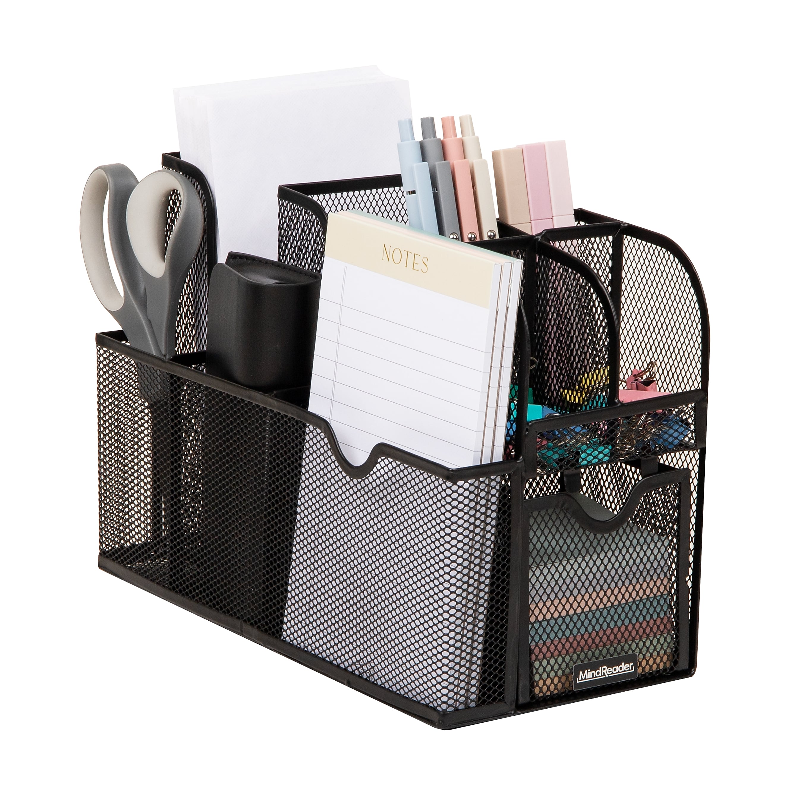 Mind Reader 10-Compartment Metal Countertop Organizer, Black (MESHCAD-BLK)