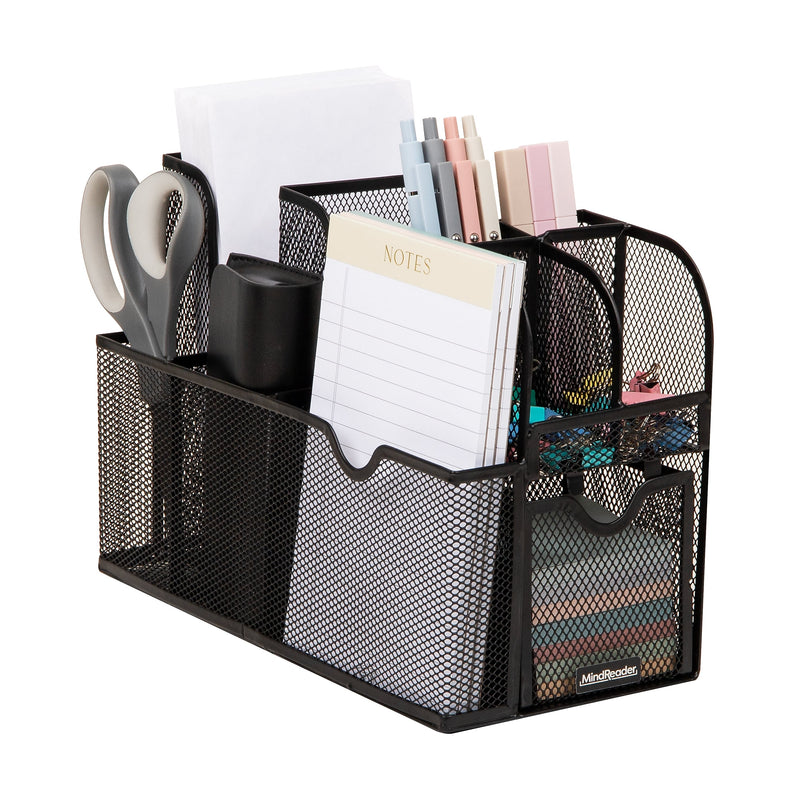 Mind Reader 10-Compartment Metal Countertop Organizer, Black (MESHCAD-BLK)