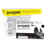 GloveWorks by AMMEX Nitrile Exam Gloves, Powder-Free, 6 mil, Small, Black, 100 Gloves/Box, 10/Carton