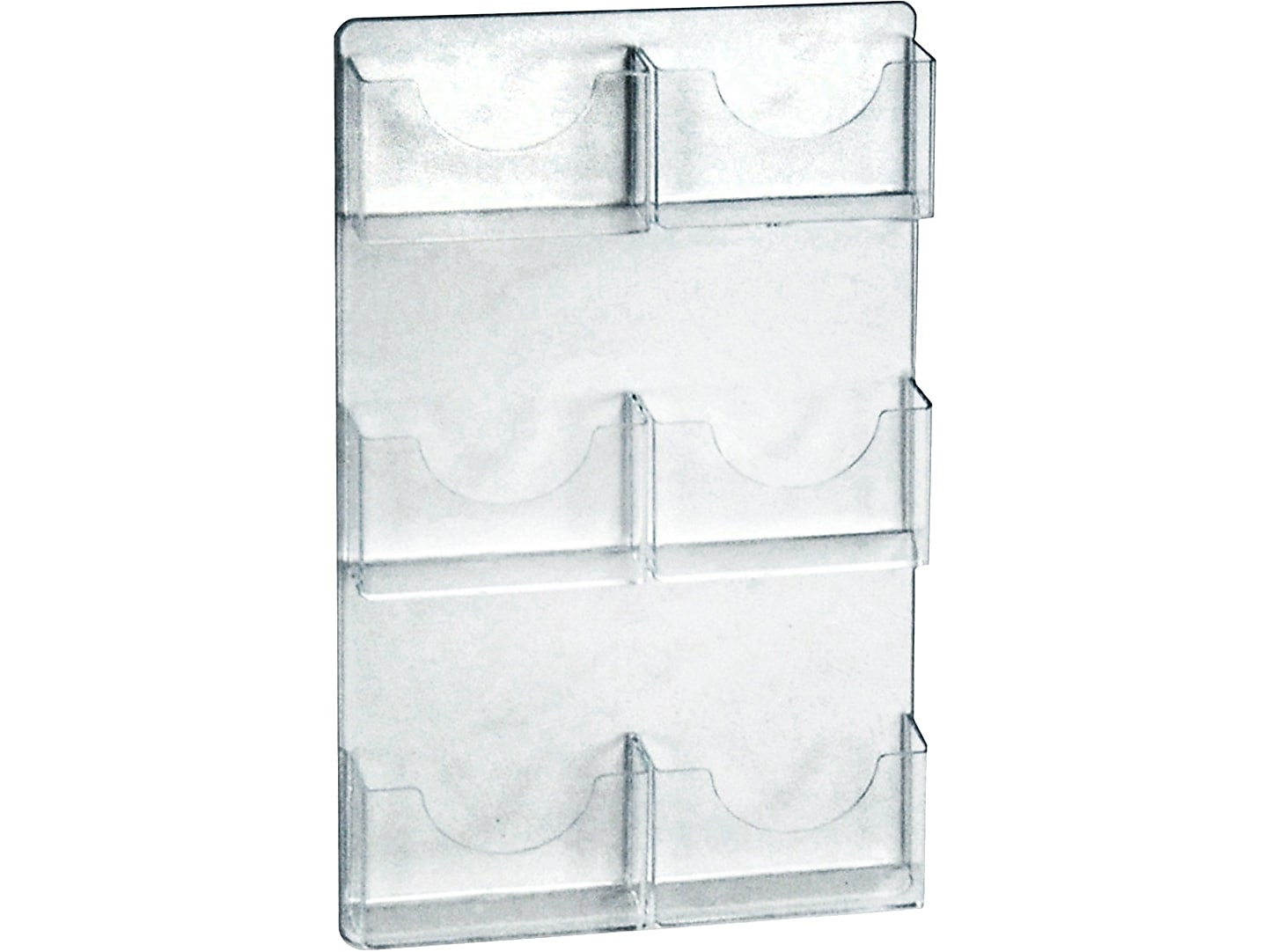 Azar Brochure Holder, 13" x 23.5", Vertical, Wall Mounted, Clear, Acrylic, 2/Pack (252091)