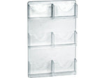 Azar Brochure Holder, 13" x 23.5", Vertical, Wall Mounted, Clear, Acrylic, 2/Pack (252091)